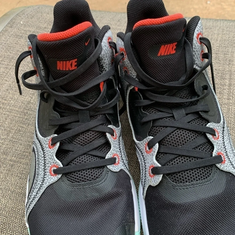 Nike Fly.by Mid 2 Mens‎ Size 10 Basketball Shoes Black/Silver/Red